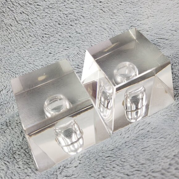 Bohemia Glass MCM VTG Czechoslovakia Crystal Candle Stick Holders Pair Orig. Box - Picture 13 of 17